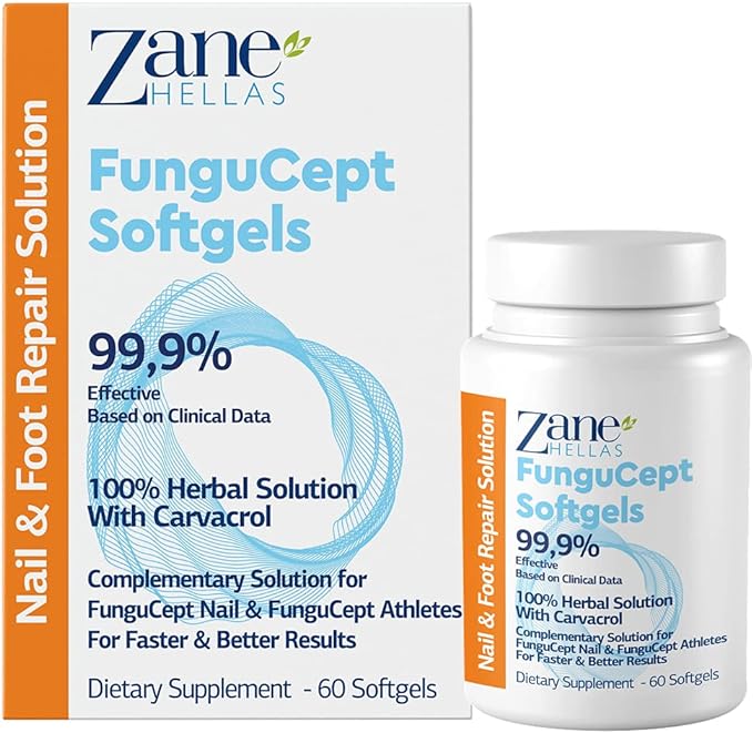 FunguCept Softgels offers a complementary solution with a fungal stop nail solution for quick results. 100% natural, 108 mg carbacool - fast and high effectiveness - 60 capsules Zane Hellas - BeesActive Australia
