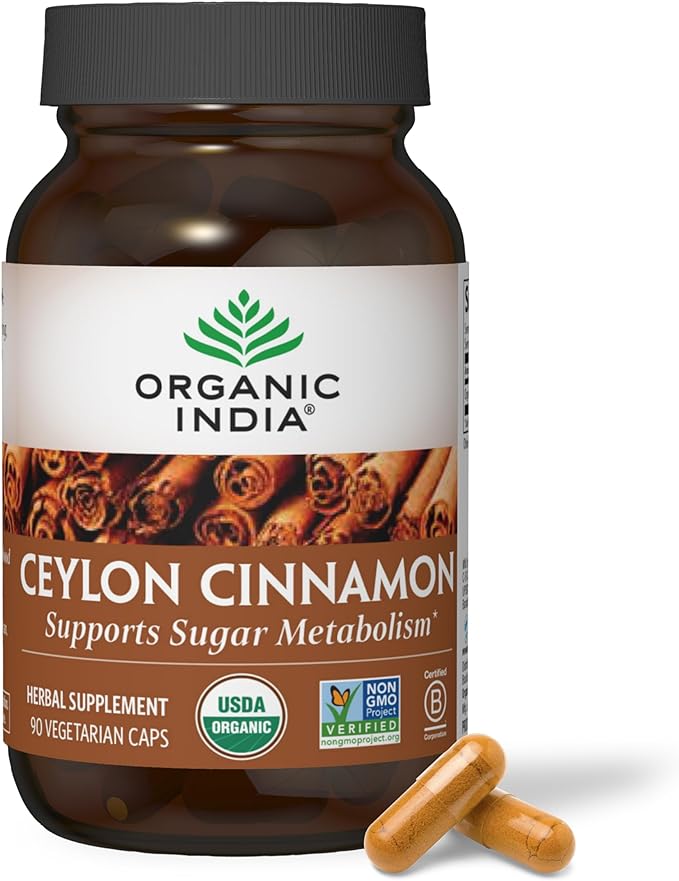 Organic India, Ceylon Cinnamon, 90 Veggie Capsules - BeesActive Australia