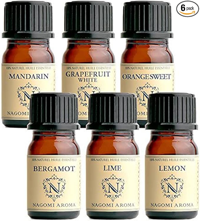 NAGOMI AROMA Essential Oils Trial Set [AEAJ Display Standard Certified Essential Oil] (Citrus), 0.2 fl oz (5 ml) x 6 - BeesActive Australia