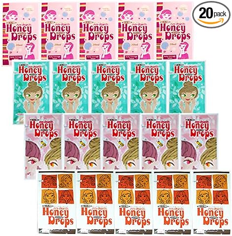 Honey Drops 0.7 fl oz (20 ml) Disposable Lotion, 4 Patterns x 5 Each (Pack of 20) -  Australia