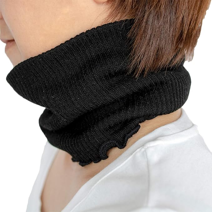 Silk Neck Cover, Thick, High Quality Spun Silk Yarn, Neck Warmer, For Warming and Pregnancy (Black) - BeesActive Australia