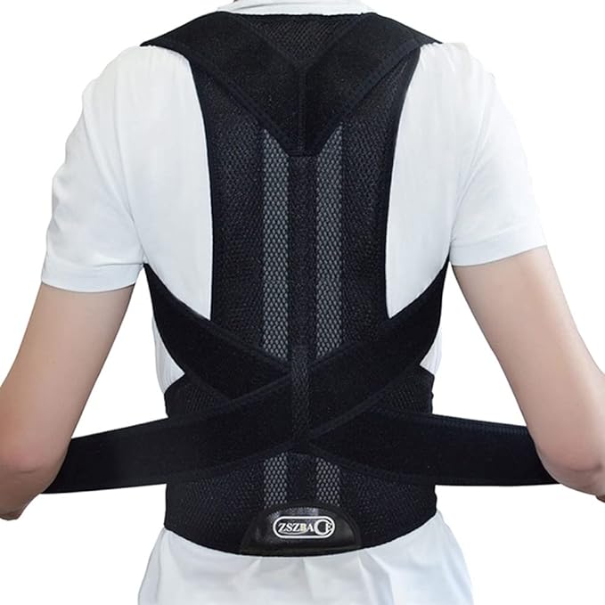 ZSZBACE Posture Belt, Breathable, Adjustable, Posture Support, Unisex, Back Muscles, Posture Belt, Easy to Remove and Remove, Posture Supporter (Black, L) - BeesActive Australia
