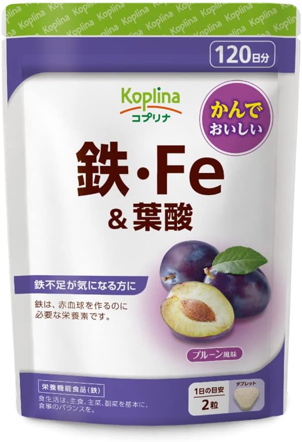 Iron, Fe & Folic Acid 240 tablets 1 bag 120 days supply [Tablet/Chewable/Stored iron/Iron content/Prune flavor/Delicious/Healthy/Supplement/Supplement/Nutritional supplement/Reliable domestic production/Coprina] - BeesActive Australia