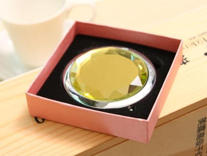 HJ Double Sided Compact Mirror Folding Hand Mirror Magnifying Metal Decorative Handheld Mirror Hand Mirror (Yellow) -  Australia
