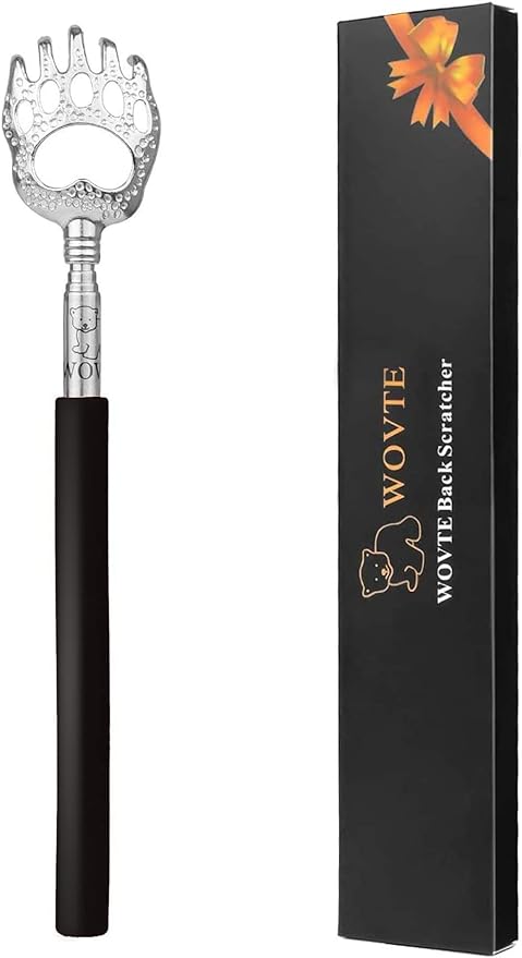 Wovte Grandson Hand Elbow Hand Telescopic Portable Extendable Grandson Hand Stainless Steel Reaches Itchy Places, Stretchable, Approximately 22.8 inches (58 cm) (black) - BeesActive Australia