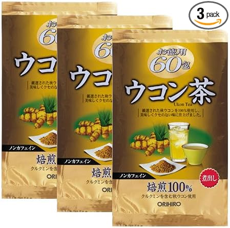 Purunto Konnyaku Orihiro Value Turmeric Tea, 60 Packs, Set of 3 Bags - BeesActive Australia