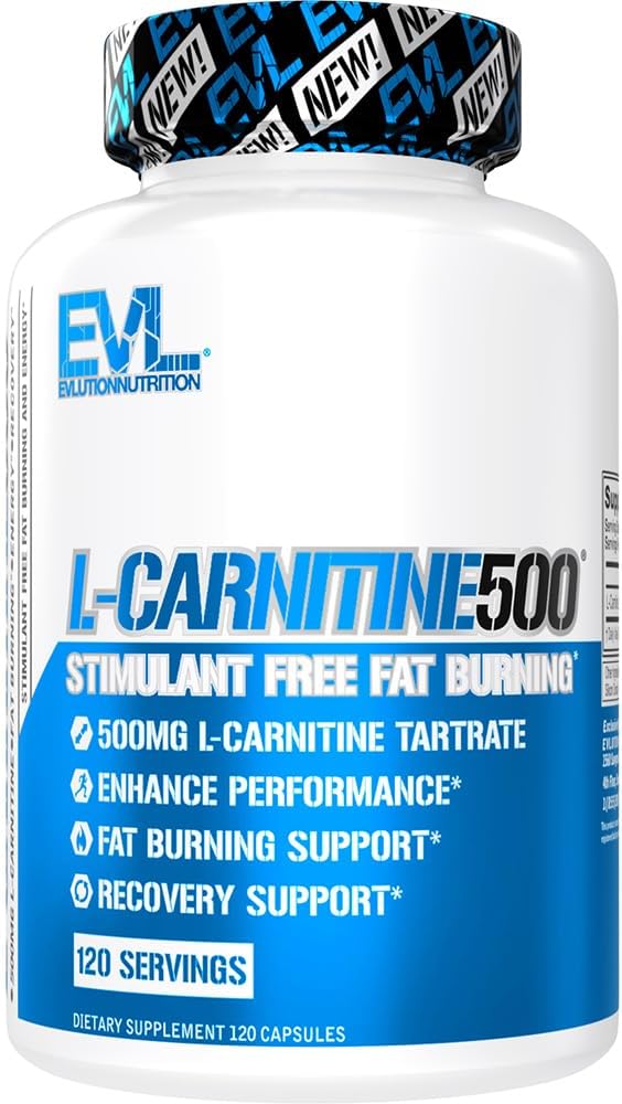 Evlution Each Serves 120 Serving Capsules of Pure L-Carnitine Nutrition Carnitine500 500mg - BeesActive Australia