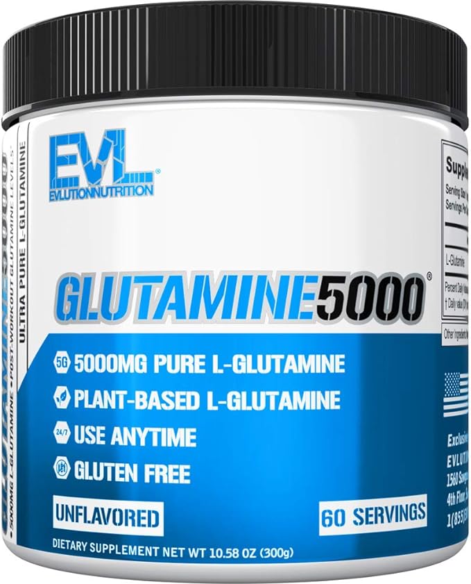 Evlution Nutrition Glutamine 5000 5g of pure glutamine per serving, unflavored (60 servings) - BeesActive Australia