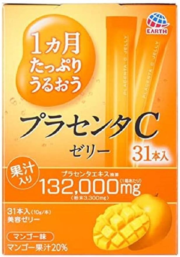 Earth Pharmaceutical 1 month moisturizing placenta C jelly mango flavor 10g x 31 bottles - BeesActive Australia