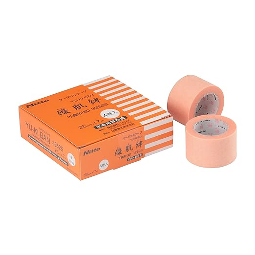 Nitoms YU-KI BAN 3252S Non-Woven Fabric (Skin), Small Pack, 1.0 inches x 7.7 yards (25 mm x 7 m), 4 Rolls - BeesActive Australia