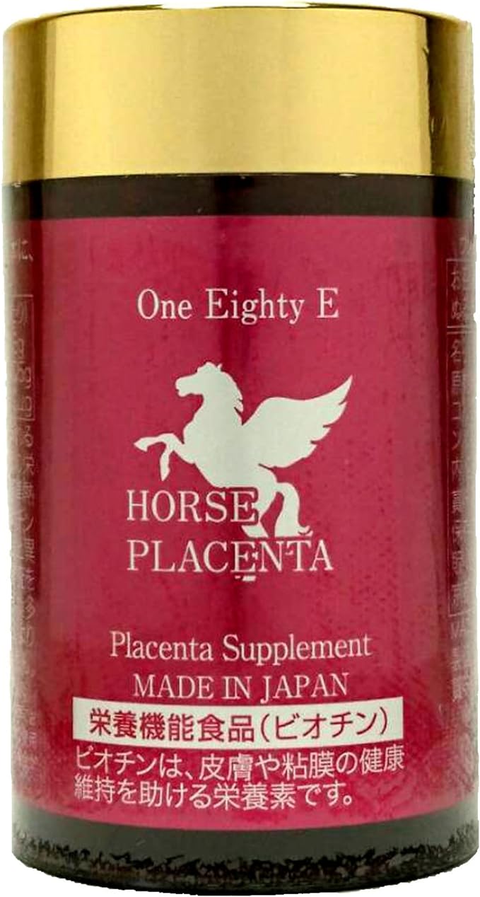 One Eighty Horse Placenta 255mg x 180 tablets Approx. 2 months supply Easy-to-drink soft capsule type Highly concentrated horse placenta extract with 14764mg in one tablet Contains biotin Supplement - BeesActive Australia
