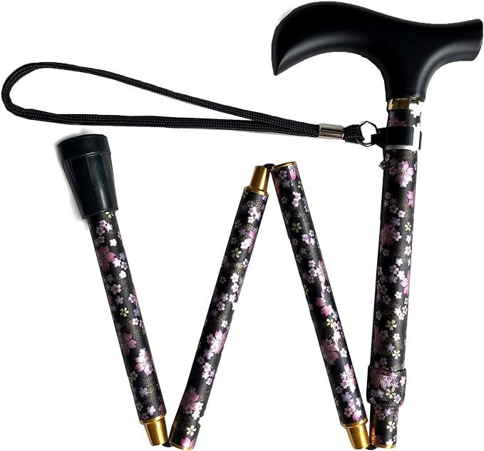 Welfan 009715 Dream Life Stick, Folding Handle, Telescopic Type, Cherry Blossom Black - BeesActive Australia