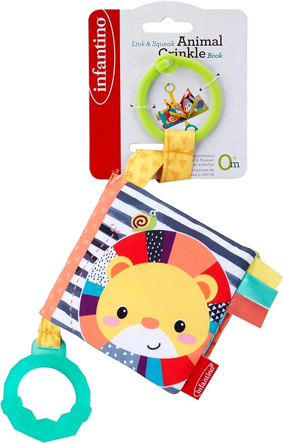Infantino 005362 Shakashaka Animal Cloth Picture Book, 0 Months - 005362, Cloth Picture Book, Baby Toy Highchair Toy, Cloth Toy, Baby Shower Preparation, Baby Shower Gift -  Australia