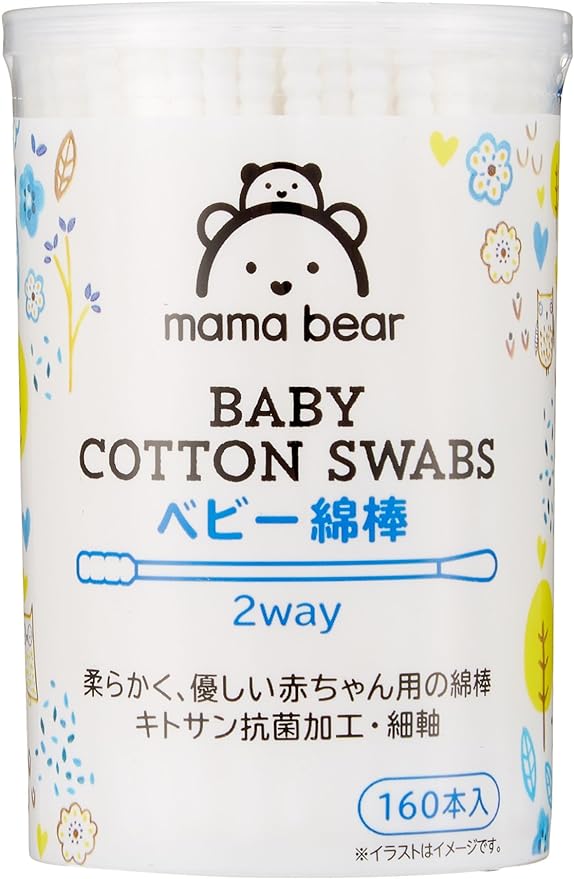 Mama Bear Baby Cotton Swabs, 2-way, 160 x 6 Pieces - BeesActive Australia