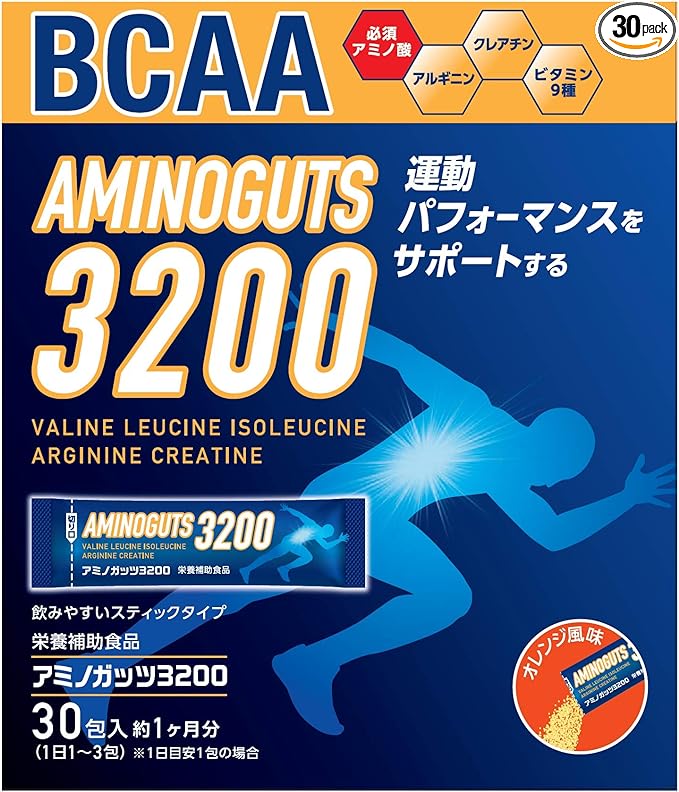 BCAA Exercise Essential Amino Acids, Arginine, Creatine, Vitamins, Stick Type, Amino Gut, 0.1 oz (4.2 g) x 30 Packets - BeesActive Australia