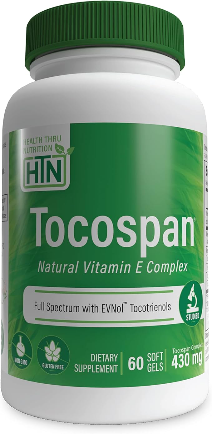 Health Thru Nutrition Tocospan Vitamin E (EvnolTocotrienols) 400 IU Full Spectrum Tocotrienols and Tocopherols Complex (Natural 8 Types of Vitamin E) - BeesActive Australia
