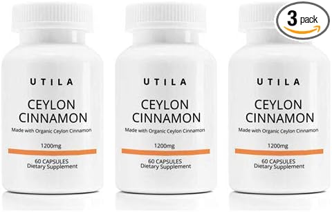 A great value set of 3! Organic Cinnamon Powder Ceylon Cinnamon 600mg in 1 Capsule 60 Capsules Ceylon Cinnamon Supplement [Parallel Import] - BeesActive Australia