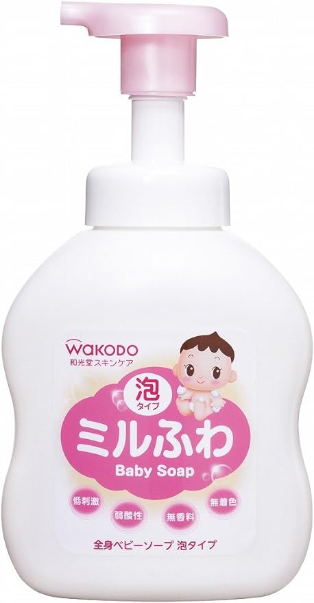 Wakodo Mil-Fuwa Full Body Baby Soap, Foam Type, 15.9 fl oz (450 ml) - BeesActive Australia