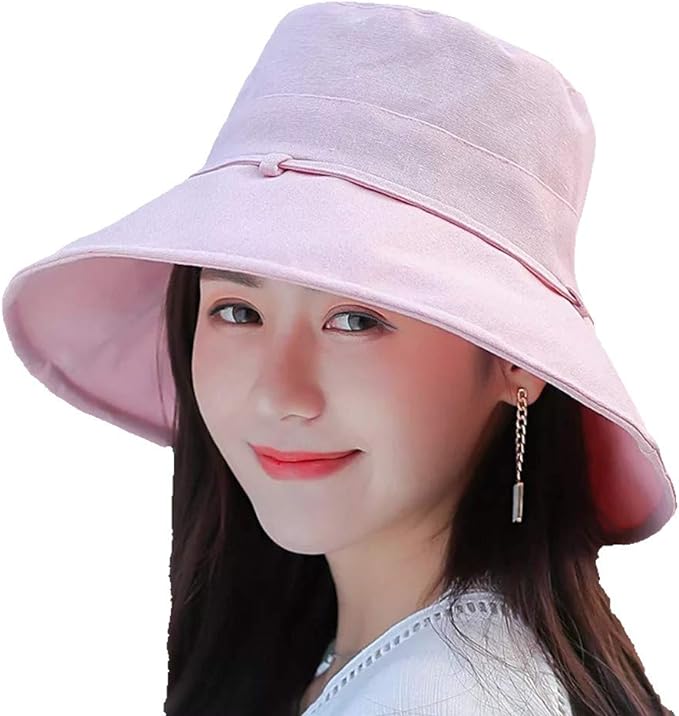 Women's Hat, UV Protection, 100% UV Protection, UV Hat, Cute, Small Face Effects, Sunshade, Foldable, Wide Brim, Bicycle, No Flying, Summer, Spring, Side Ribbon - BeesActive Australia