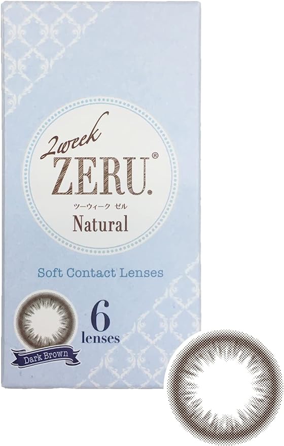 Colored contact lenses 2week ZERU. UVM 1 box of 6 pieces Natural (Dark brown, -4.00) - BeesActive Australia