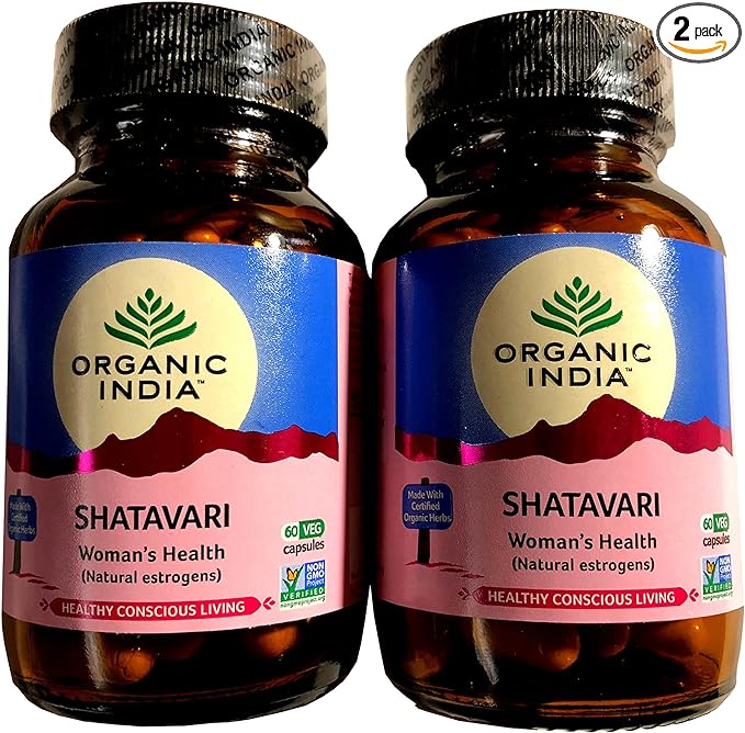 Organic India & Fab India Shatavari Supplement [SHATAVARI] 60 Veggie Capsules Set of 2 [Parallel Import] - BeesActive Australia
