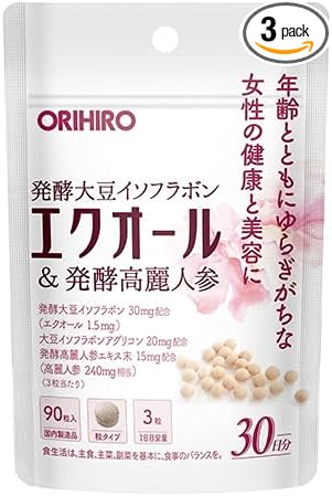 ORIHIRO Equol & Fermented Ginseng, 30 Tablets x 3 Sets - BeesActive Australia