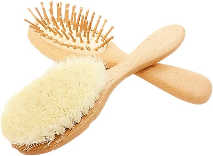 St TS Baby Hair Brush Goat Hair Comb Set Baby Brush Newborn Infant Baby hea-burasi Radish Baby Gifts Gift Present - BeesActive Australia