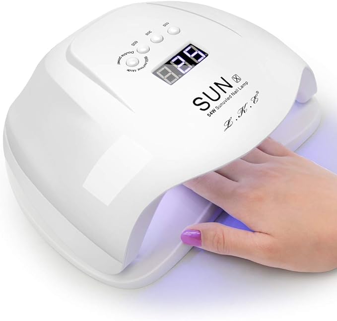 LED & UV Nail Light, 54W UV Light, ABS, Industry Attention Low Heat Function, Compatible with All Gels, Gel Nails, Resin, LED Light, Auto Sensor, 4 Timer Settings - BeesActive Australia