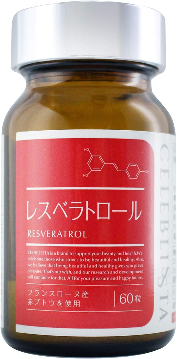 CELEBLISSTA Supplement Resveratrol 30 Day Supply (60 Tablets, 25 mg per 2 Tablets), Basic Supplement, Red Wine Extract (Made in Japan) - BeesActive Australia