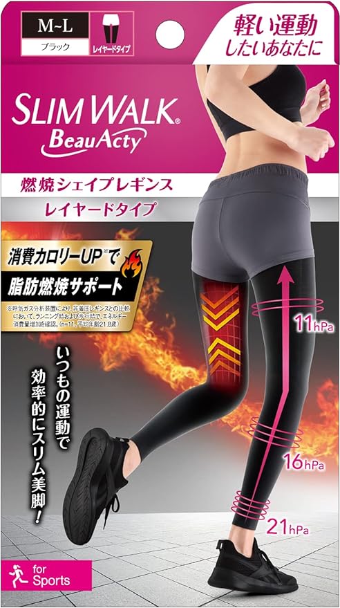 Slim Walk Beau Acty Burning Shape Leggings for Sports in Black - BeesActive Australia