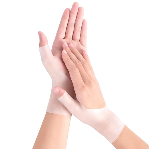 "Set of 2" Wrist Supporter, Thumb Fixation, Arm Supporter, Thumb Wristband, Silicone Material, Wrist, Water Work, Housework, Unisex (Clear M), Left and Right Set -  Australia