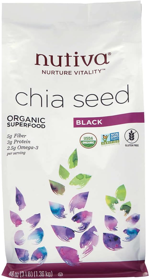 Sale! nutiva Chia Seeds Organic Super Food (Black) 2.9 lbs (1.36 kg) - BeesActive Australia