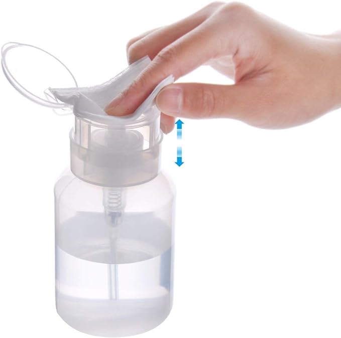 Ruier-tong Pump Dispenser Nail Pump Bottle 200ml Nail Cleaner Bottle Lotion Bottle Travel Lockable Empty Bottle Empty Container Gel Cleaner Gel Remover Nail Care Cosmetic Refill Container (1 Piece, White) - BeesActive Australia