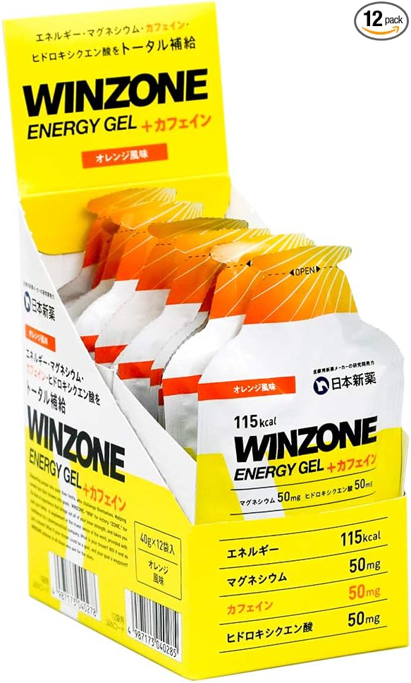 Winzone Energy Gel, 12 Bags, Orange Flavor, ENERGY GEL Made in Japan, Hydroxycitric Acid, Magnesium, Energy Supplement, Caffeine - BeesActive Australia
