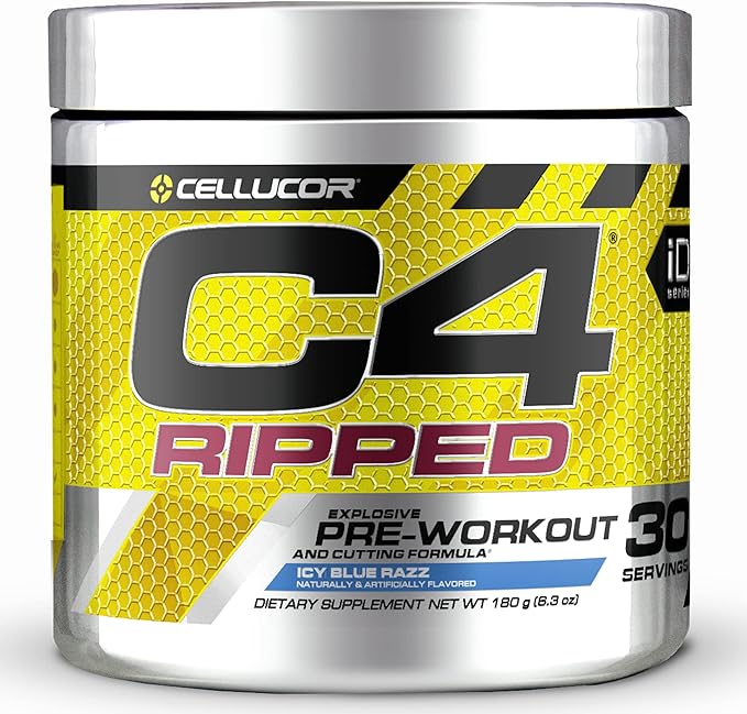 Cellucor International Version C4 Ripped Pre-Workout Powder Icy Blue Raz 30 Cups [Directly Delivered Overseas] - BeesActive Australia