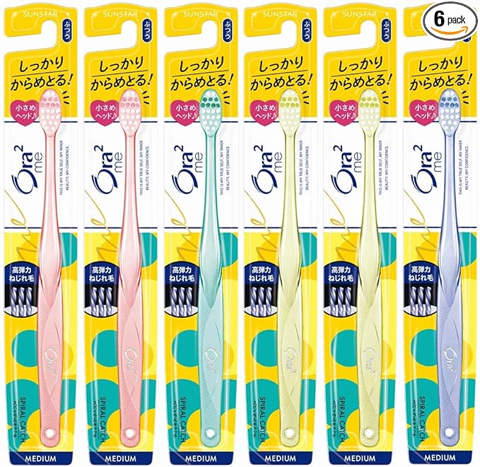 Ora2 Me Toothbrush Spiral Catch, Compact Head, Normal, Pack of 6 - BeesActive Australia