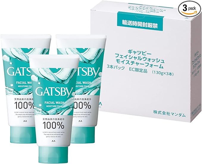 GATSBY Men's Facial Wash Moisturizing Foam, Non-Scrub, Facial Wash Set, 4.6 oz (130 g) (3 x 3) -  Australia