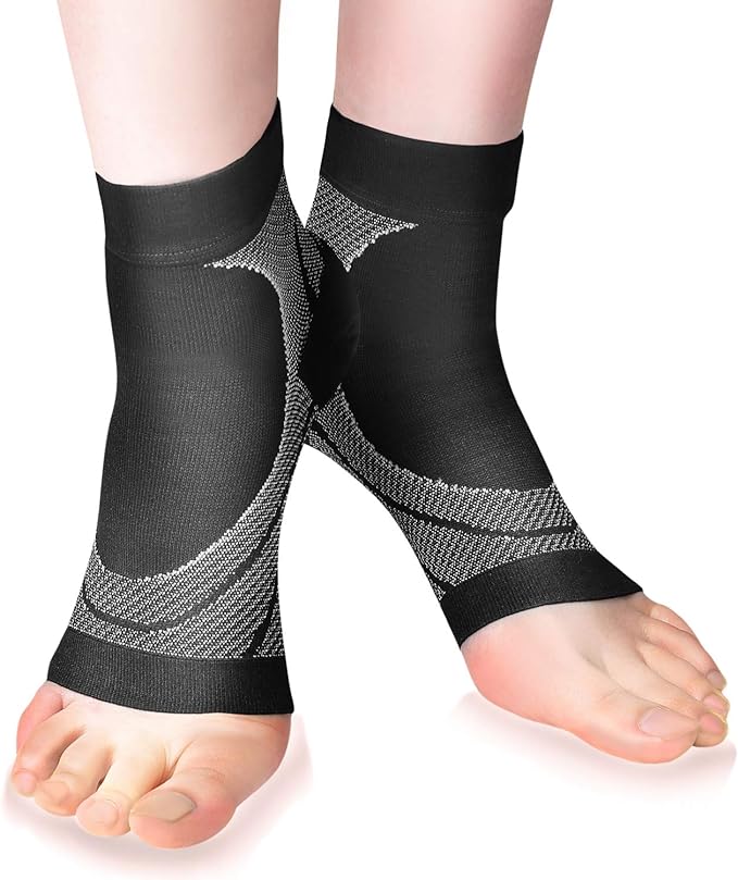Muiles Ankle Supporter, Sole, Arch Supporter, Sports, Climbing, Standing Work, Unisex, Pack of 2 (Black + Gray, L) - BeesActive Australia