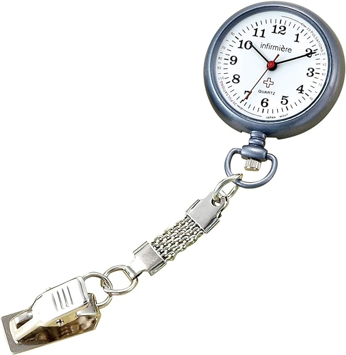 Amfamier Nurse Watch Strap Nurse Watch with Inverted Dial Pulse Memory Short Chain, multicolor (blue / gray) -  Australia