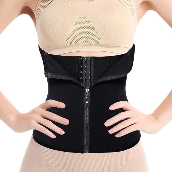 Sawaiko Women's Waist Cincher Bodysuit, Curb Shaper, Posture, Adjustable Hook, Zipper, Underwear, Breathable, Stretchy, Built-in Bone, Adjustable - BeesActive Australia