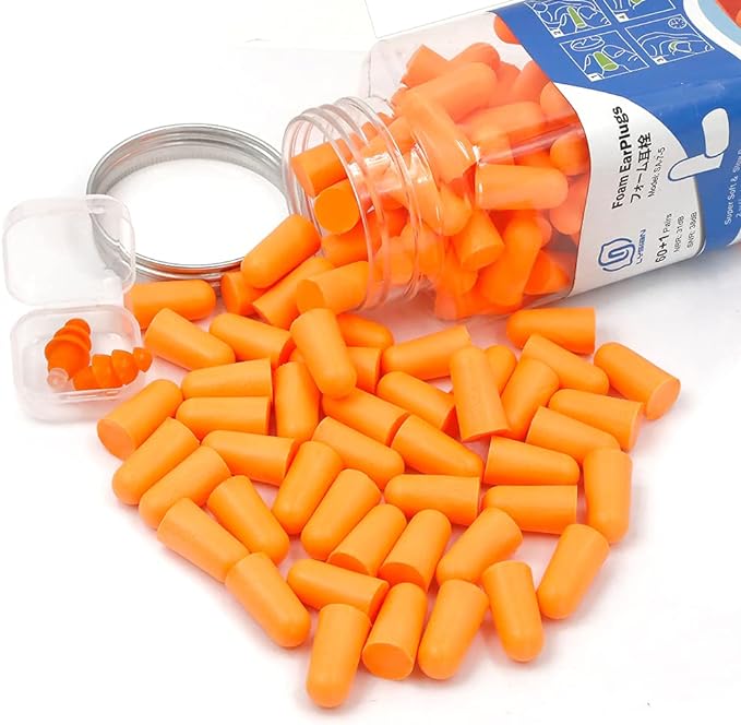 LYSIAN 60 Pairs Soft Foam Ear Plugs Noise Prevention Ear Plugs No Cord for Studying Sleep Sleep Travel Orange - BeesActive Australia