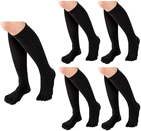 Nursery 9000024A Women's 5-Toe Compression High Socks, Medical Office, 23-25, Black (5 Pairs) - BeesActive Australia