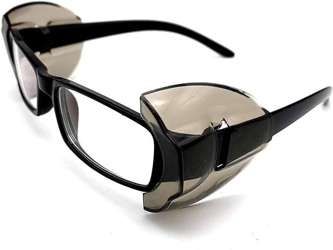 VIEEL [4 Packs] Pollen Symptoms Glasses, Size Dustproof, Pollen Protection, Metal Frame Protective Glasses, Side Shields for Medium to Large Frame Glasses (Dark Gray) - BeesActive Australia