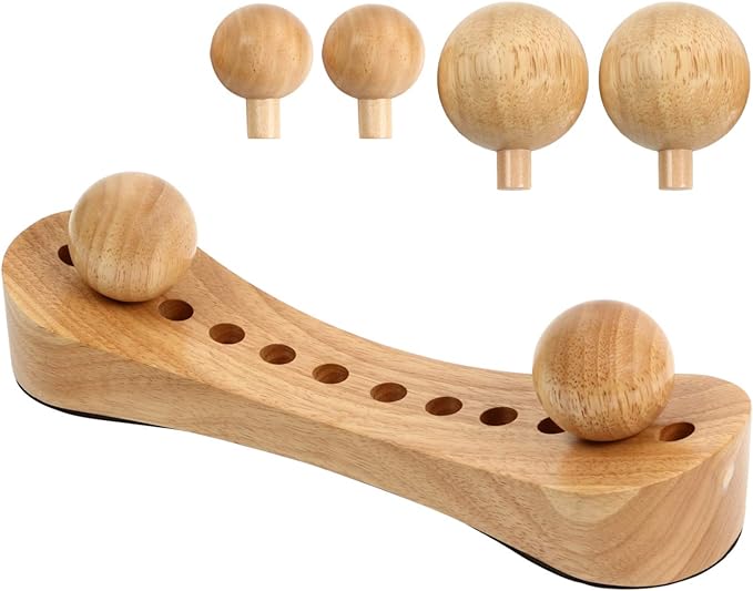 Tsuboguri-kun Wooden is Strong! 3 Types of 6 Balls, Pushing Points, Buttocks, Waist, Back, Shoulders, Neck - BeesActive Australia