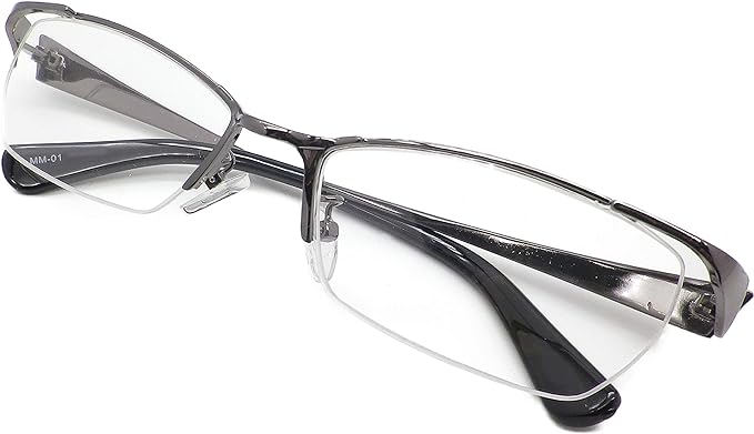 Cool Reading Glasses, Senior Glasses, Reading Glasses, Men's, Stylish, Metal, Nylon Roll, Little Evil MM-01, gray (grey marl) - BeesActive Australia