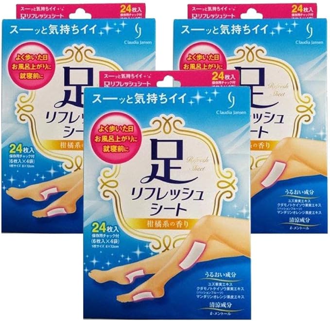 Teikoku Pharmaceutical Foot Refresh Sheet, Total of 72 Sheets (6 Sheets x 4 Bags x 3 Boxes), Sap Sheet - BeesActive Australia