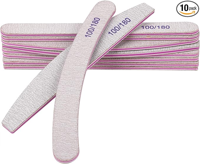 Teenitor Nail Files 100/180 Gel Nail Files 10pcs Acrylic File Nail File Nail File Nail File Nail Polish Zebra File Nail Buffer Nail Tools Nail Supplies - BeesActive Australia