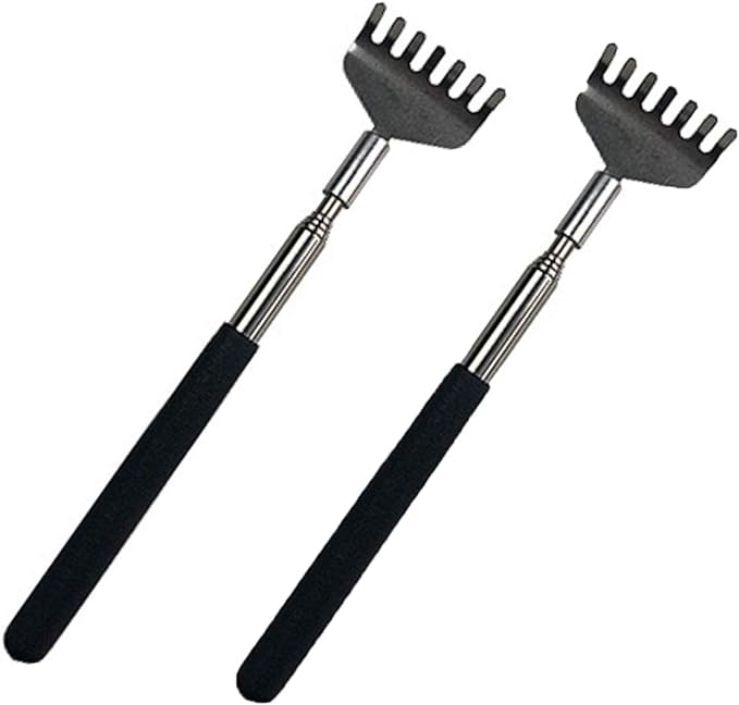 Grandson Hand Telescopic Portable Stainless Steel Back Scraper Adjustable Length (Approx.): 7.9 - 26.8 inches (20 - 68 cm) (Pack of 2) - BeesActive Australia