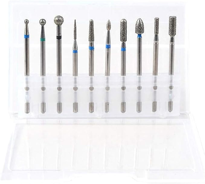 10PCS Nail Art Grinding Drill Bit Electric Nail Machine Diamond Bullet Bit C Safe and Comfortable - BeesActive Australia