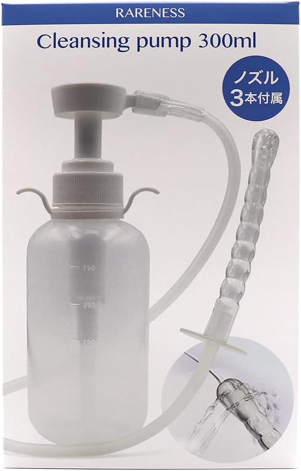 RARENESS Cleansing Pump, 10.1 fl oz (300 ml) (1 60 cm tube, 3 replacement heads, storage drawstring bag), Multi-purpose cleaning device, manual pump type, delicate zone care - BeesActive Australia